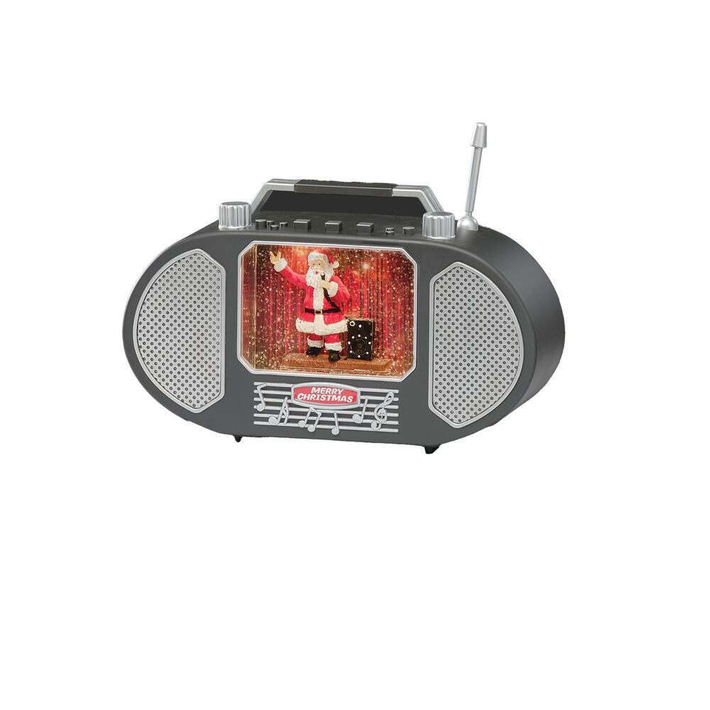 4430 Lighted Musical Swirl Santa Radio – Confetti Lite Christmas